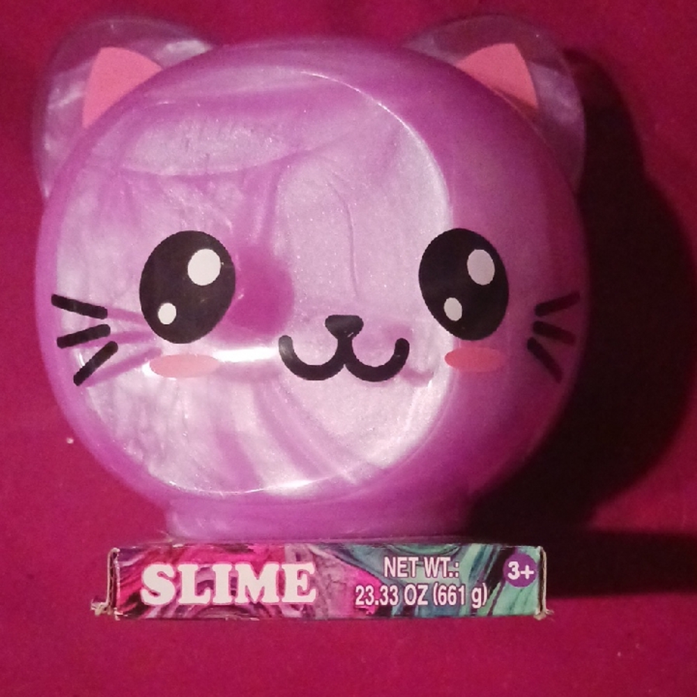 Purple Cat Slime Container